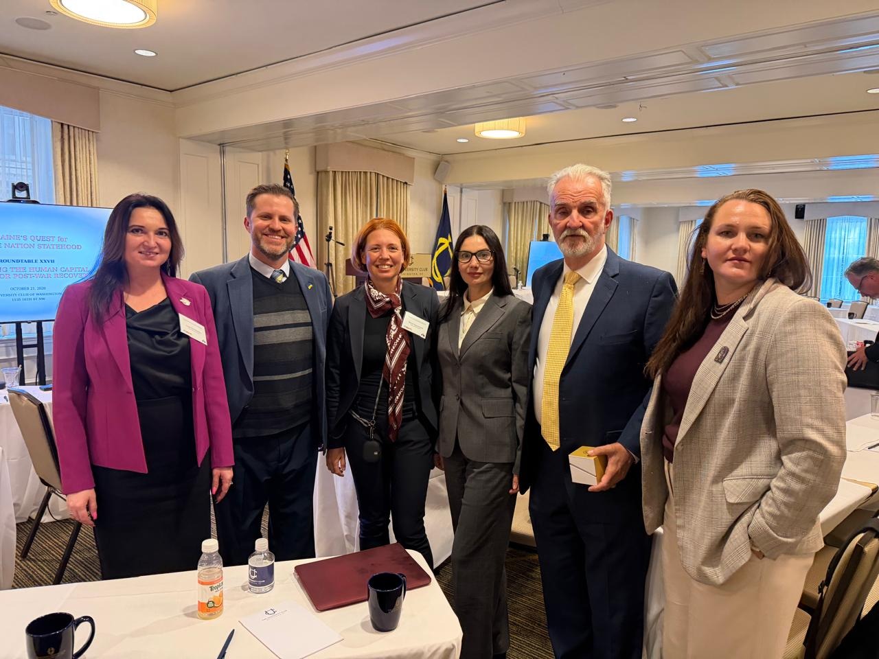 Group photo of the CUSUR roundtable participants in Washington, including Lesia Yastrubetska and Yaryna Yasynewych