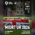 Афіша MIDRT UK 2026: дрони-перегонщики над полем із британським прапором, логотипи ФТСУ, Міністерства молоді та спорту, F-Drones, Фундації Пилипа Орлика, BTN Foundation, GNIZDO та 153-го центру