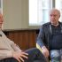 Володимир Єльченко та Ростислав Прокоп'юк під час публічного діалогу у Goethe-Institut у Празі, травень 2025
